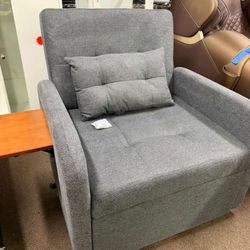 COLAMY Convertible Sleeper Chair-Fabric Futon Sofa Bed, Single Sleeper Sofa, Small Couch Bed with USB Port,