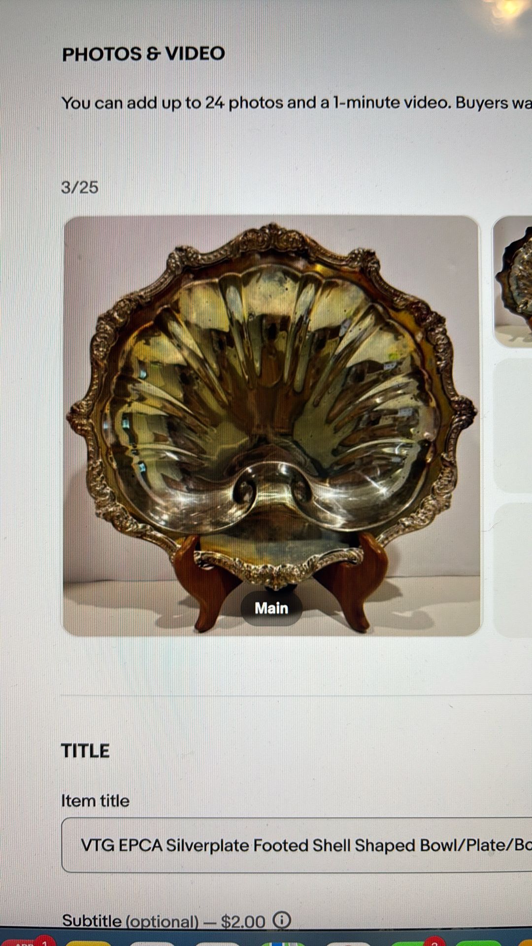 VTG EPCA Silver-plate Footed Shell Bowl/Plate/Bonboniere by Poole