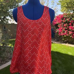 Red With Hearts And Lace Lightweight Tunic Top