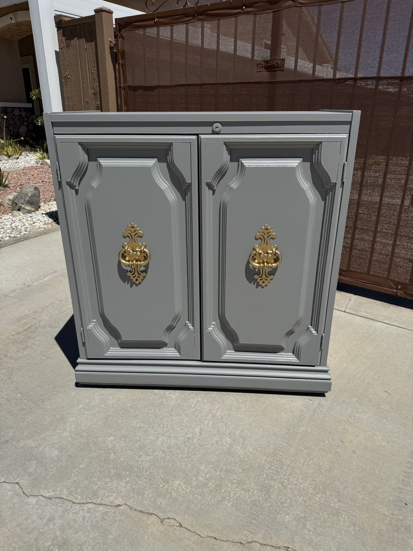 Grey Solid Wood Cabinet $100