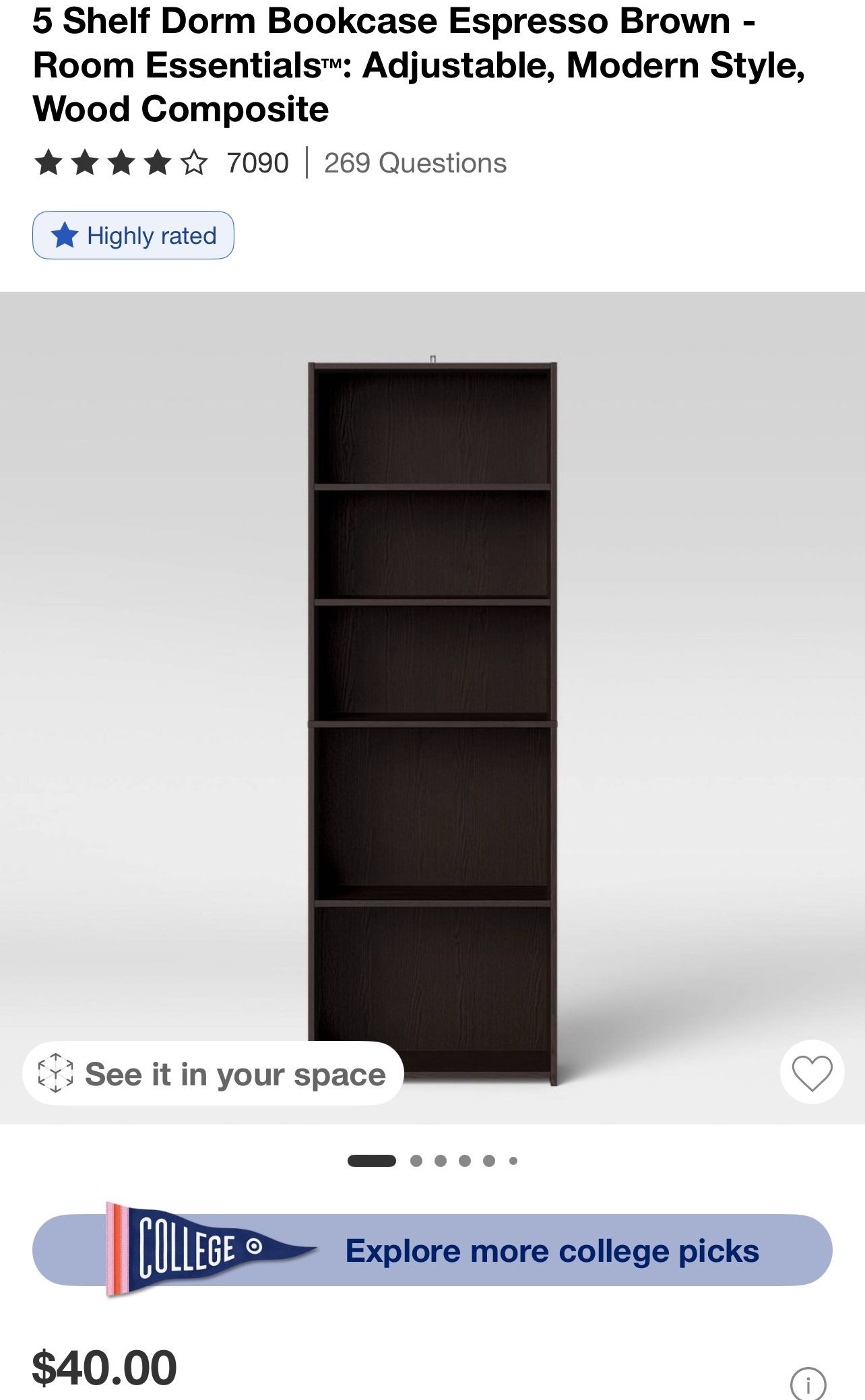 5 Shelf Bookcase Brand New