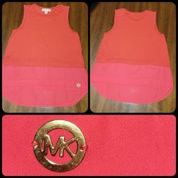 Michael Kors Layered Chiffon Tank Top- Medium 