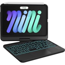 NOT AN IPAD - iPad Mini 6 Case with Keyboard, 7 Color Backlit 6th Generation 8.3 inch 2021, Black