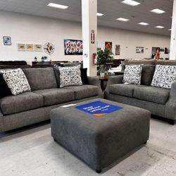 2 Pcs Living Room Set sofa and loveseat 