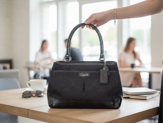 Coach Black Signature Tote Handbag