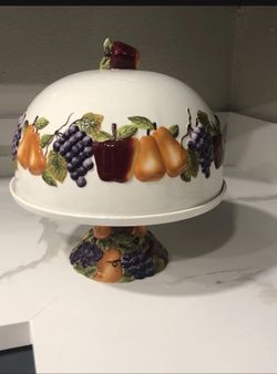Home Interiors Cake Display & 2 Tall Candle  Holders 