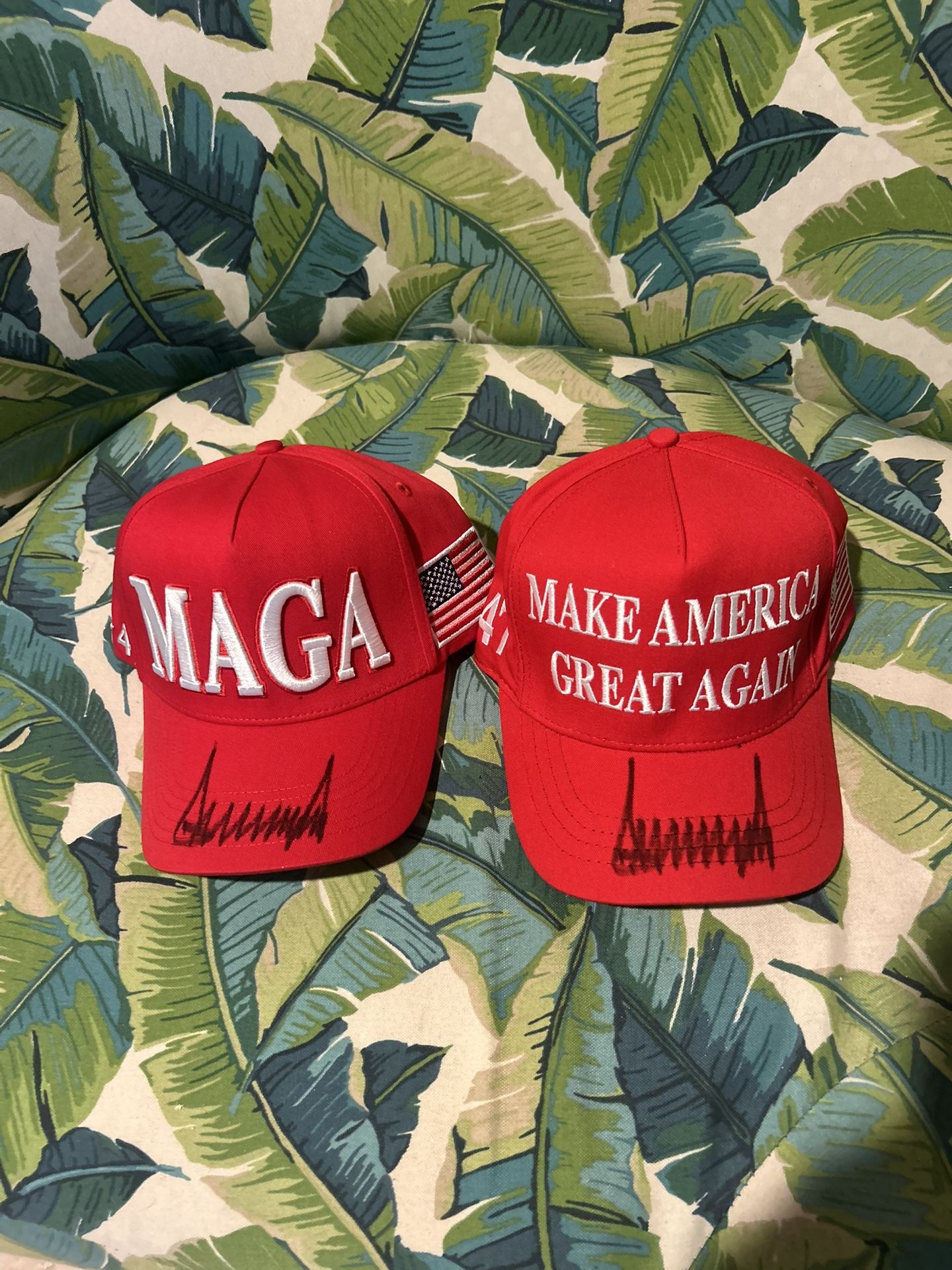 Signed Trump Hats (Authentic) President Donald J. Trump Make America Great Again