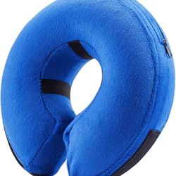 BENCMATE Protective Inflatable Collar for Dogs and Cats - Soft Pet Recovery Collar Does Not Block Vision E-Collar (Large, Blue)