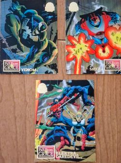 1994 Marvel X-Men Annual 3 Fall From Grace Cards: Venom, Elektra, DareDevil