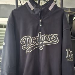 MEN'S LIKE NEW 100% AUTHENTIC VINTAGE MAJESTIC LOS ANGELES DODGERS RARE RAIDERS COLOR THERMAL BASE JACKET SIZE 3XL.""PERFECT FOR THE WORLD SERIES TO R