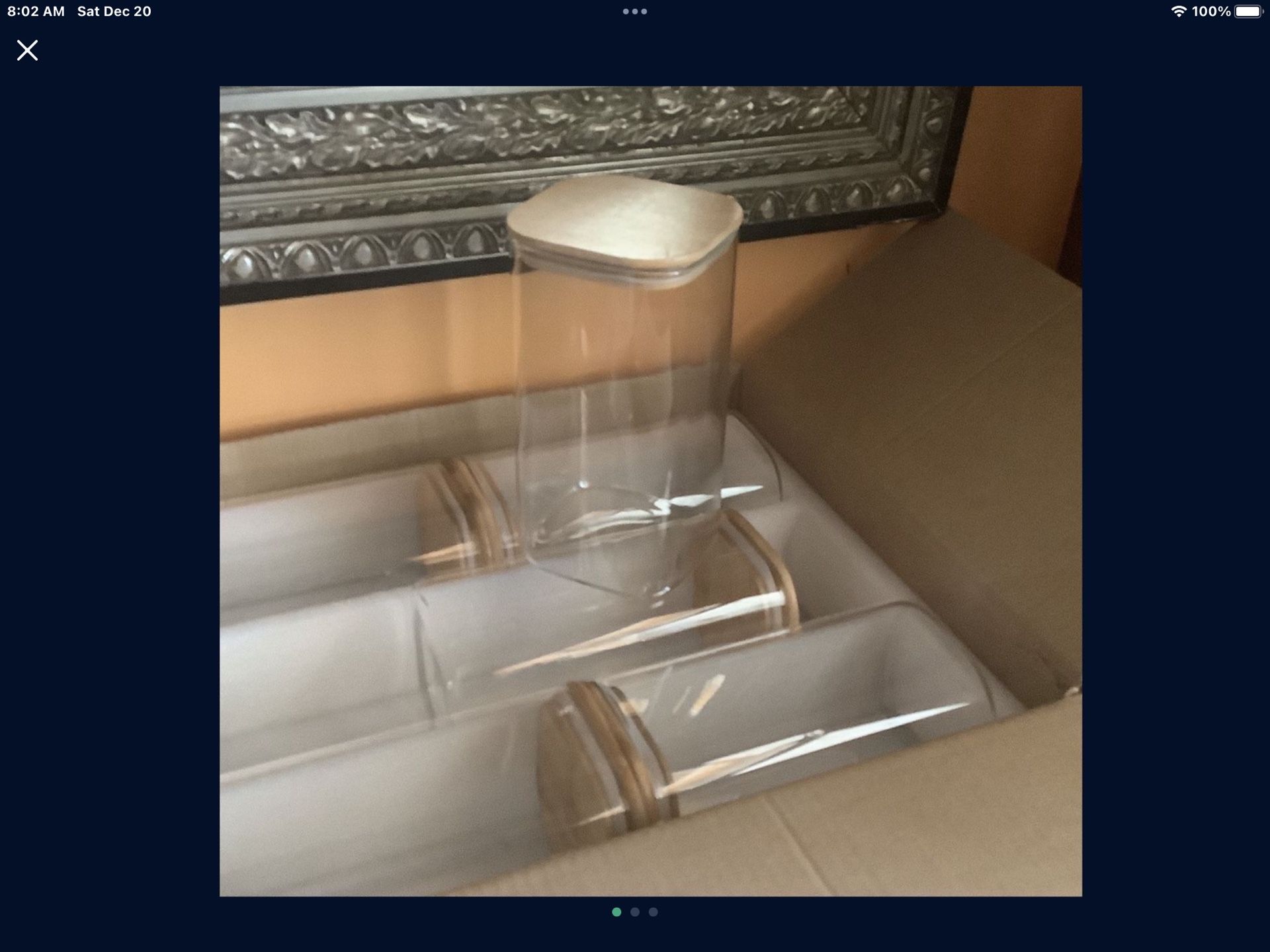 5 Glass Storage Jars. Kitchen. Organize