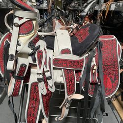 Nueva Montura Charra Bordada Con Cantinas Desmontables 