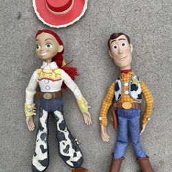Toy Story Woody & Jessie Pull String Dolls Disney Pixar Thinkway Toys Figures