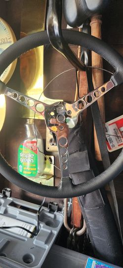Leather Wrapped Chrome Steering Wheel