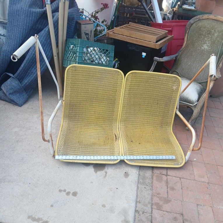 Creations In Metal By Lloyd Vtg Woven Hanging Porch Swing