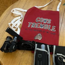 mens grilling apron with accessories 