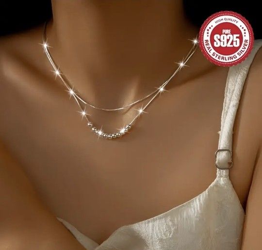 Lovely Silver Layered Necklace