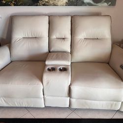 Double Recliner Electric with USB charging ports, drink holders and storage