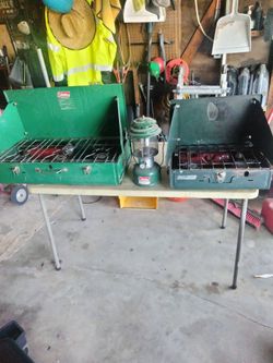 Vintage Coleman gas stoves and lantern