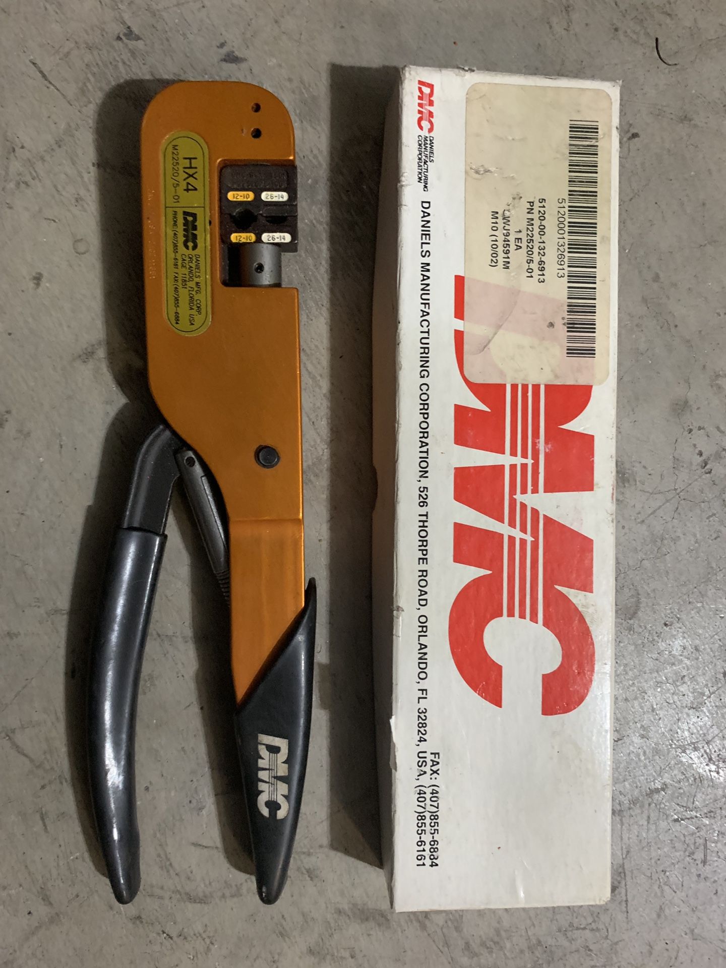 DMC Daniels MFG Corp HX4, M22520/5-01 Crimp, Crimping Tool T43112 for ...