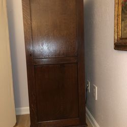 Vintage Solid Wood Cabinet ~ Shelved Storage on Casters