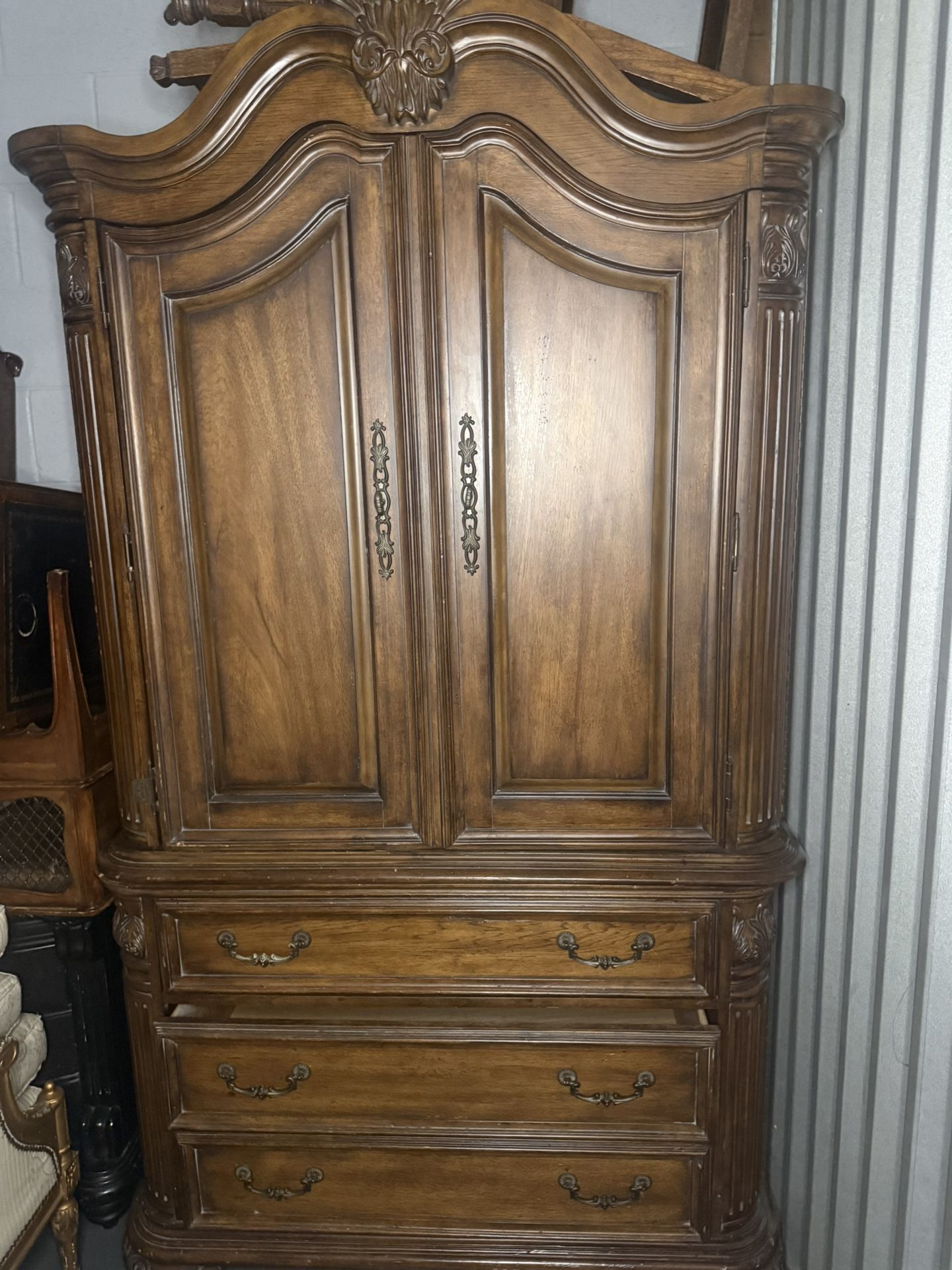 Elegant French Provincial Armoire Dresser