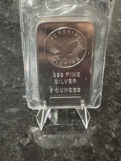 5 Troy oz Sunshine Mint .999 Fine Silver Bar Mint