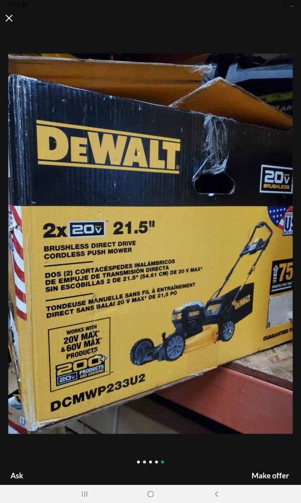 DEWALT 20V MAX XR BRUSHLEES LAWN MOWER TOOL ONLY BRAND NEW