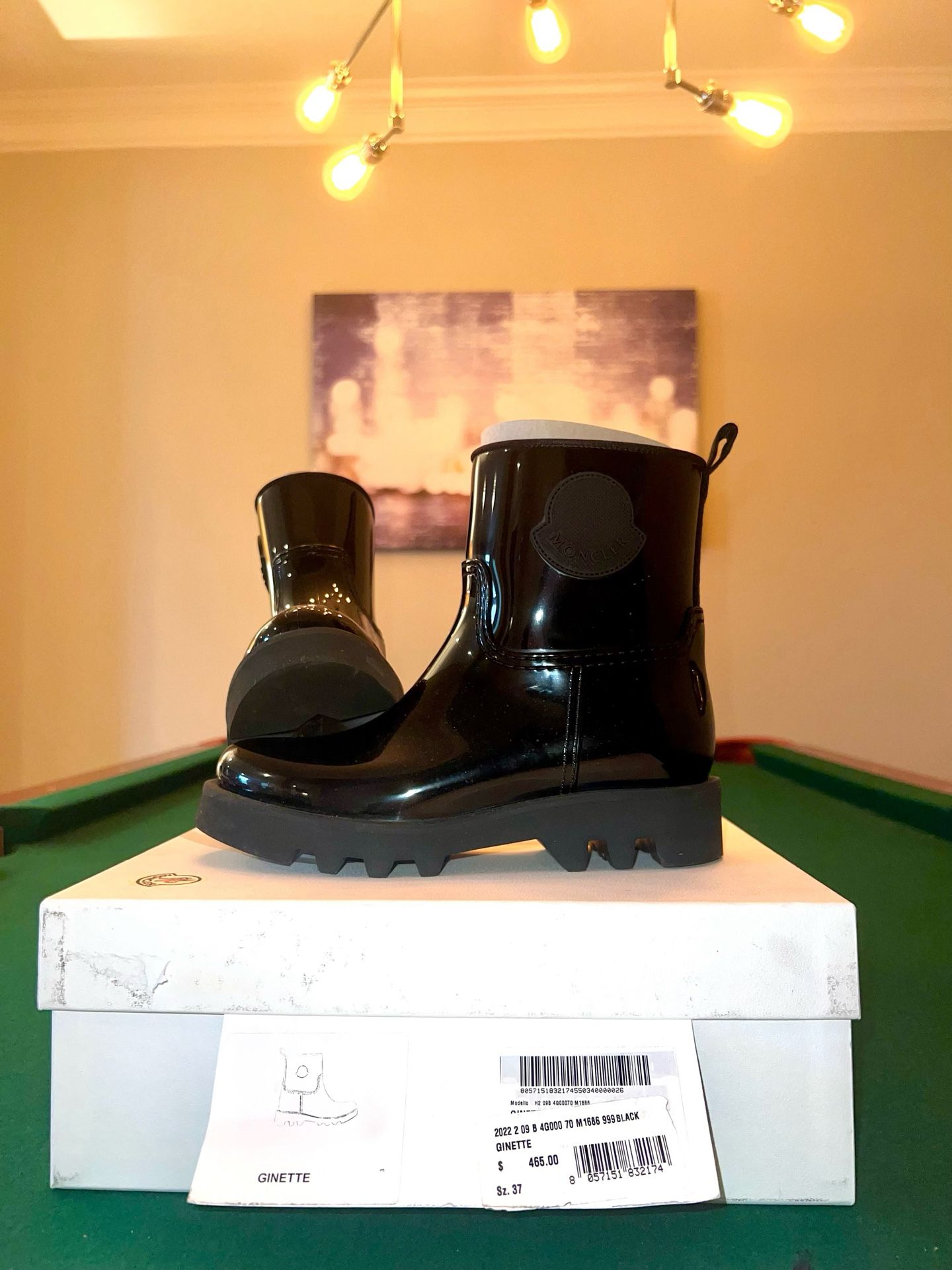 Moncler Rain Boots - Ginette logo-appliquéd glossed-rubber rain boots in black