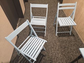 Set of 3 Wooden Folding Chairs