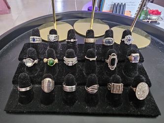 Various Rings All Sizes Gold Sterling Brass Plastic