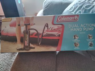 A Coleman dual tire pump