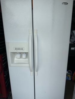 Whirlpool white side by side refrigerator