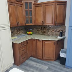 Old Kitchen Display All Wood With Granite