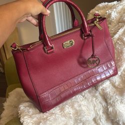 Red Leather Michael Kors 