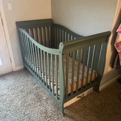 Forest Green Crib And Changing Table $80