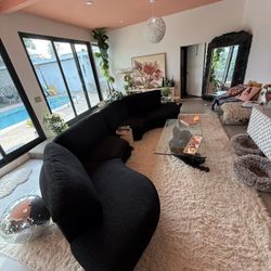 Beautiful Thayer Coggin Black Round Sectional Couch