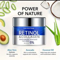  Retinol & Collagen Moisturizer Face Cream, Can Sooth Dry Skin, Lubricate And Tighten Skin, Make Skin Tender And Delicate, Suitable For All Skin Types