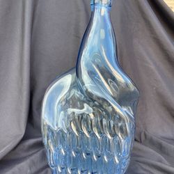 Vintage 1970s Blue Glass 5 Gallon Arrowhead Water Sculptured Jug