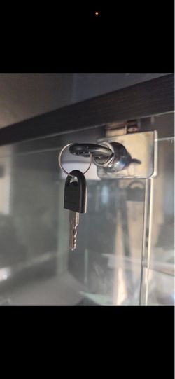 Glass Display Case with Lock and Keys