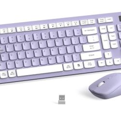 New Purple Keyboard And Mouse Set 