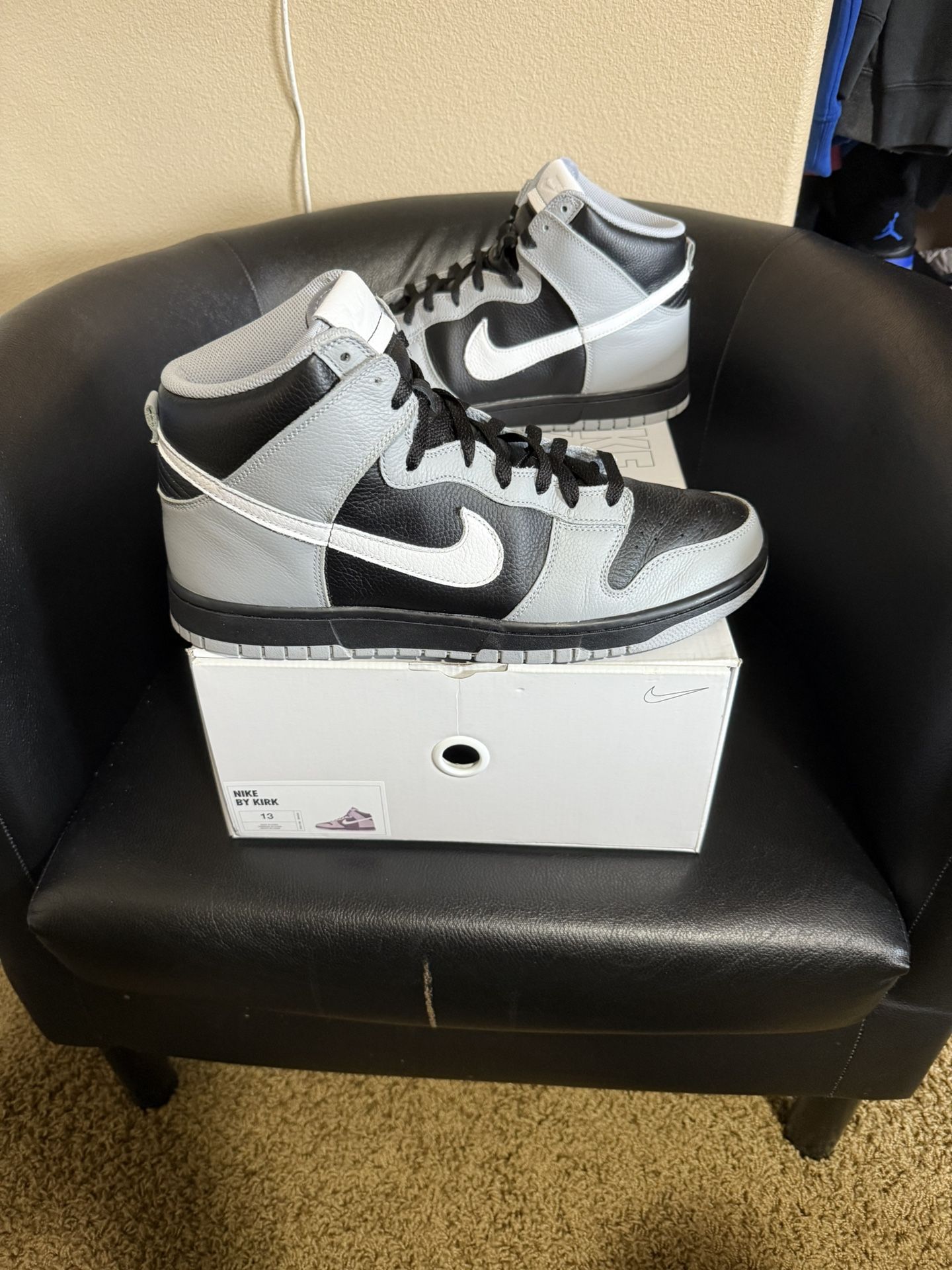 Used Nike Custom Id dunk High Shadows size 13 with original box and proof of purchase.