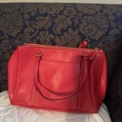 NWOT Coach Red Leather Molded Handbag 