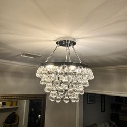 16 in. Glam Chrome Semi Flush Mount Chandelier