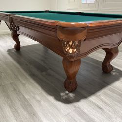 Beautiful Pecan Pool Table 8’ Free Delivery & Pro Setup