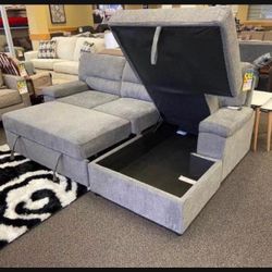 New Brand Ashley 🌟 Yantis 2 Piece Sofa Sleeper Sectional With Storage🌟 