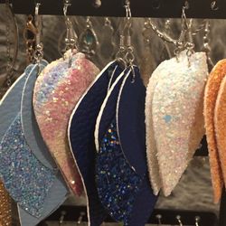 Faux Leather Dangle Earrings New