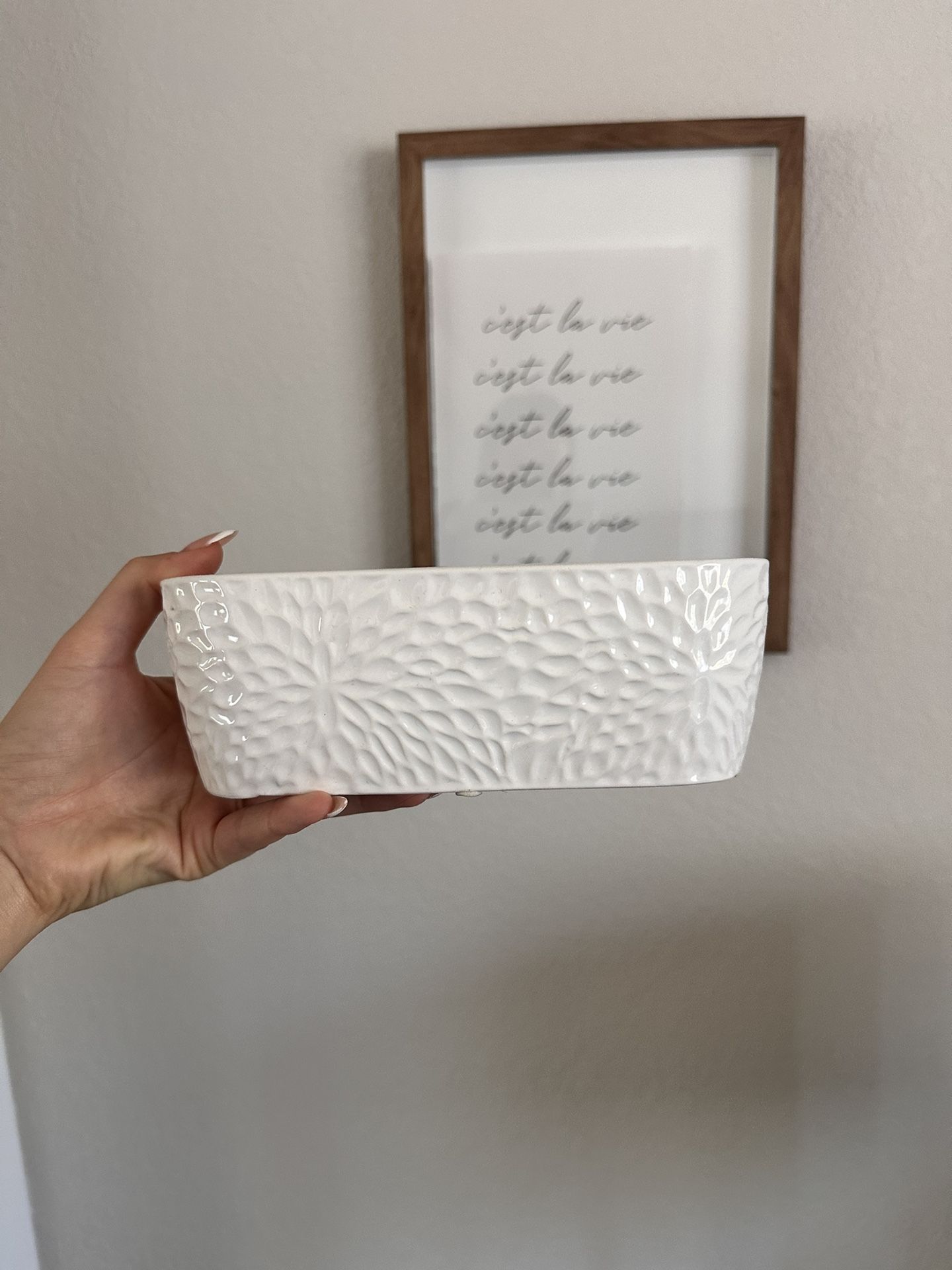 White Narrow Planter Pot