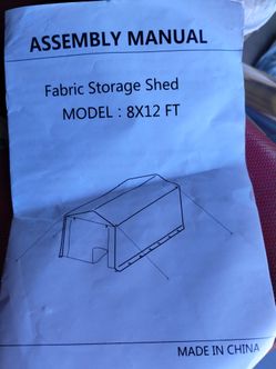 8'x12' Portable Storage Shed