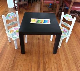 Kids table set hands painted
